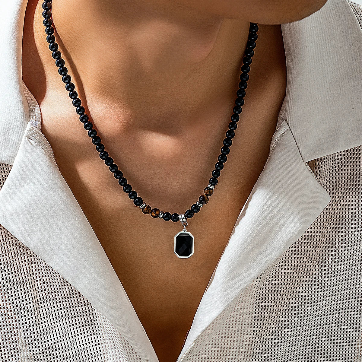 Visoré - Black Bead Men's Chain