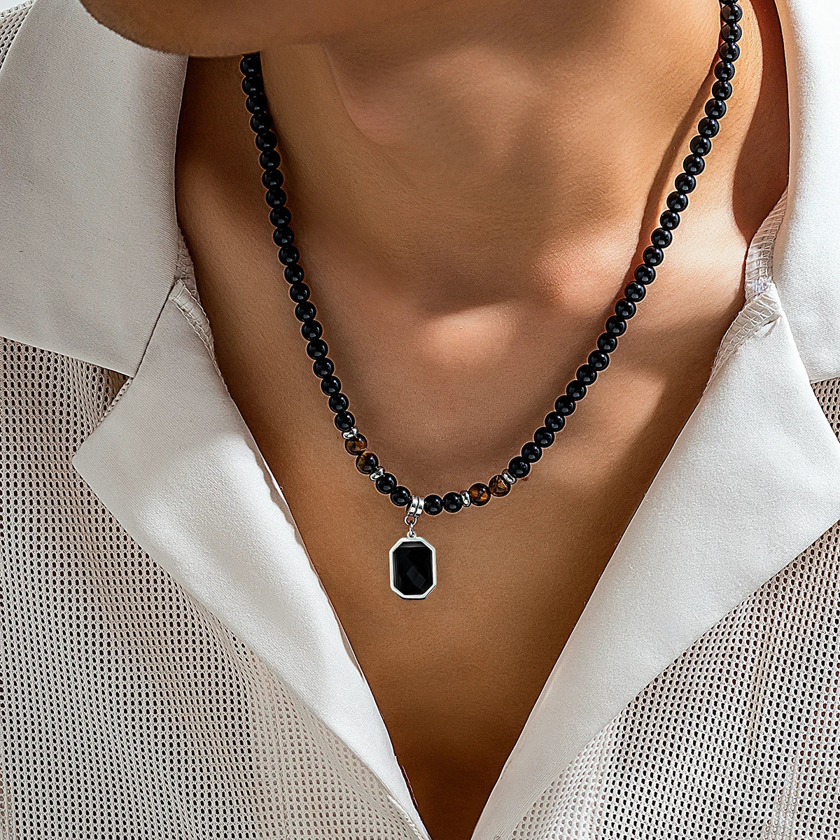 Visoré - Black Bead Men's Chain